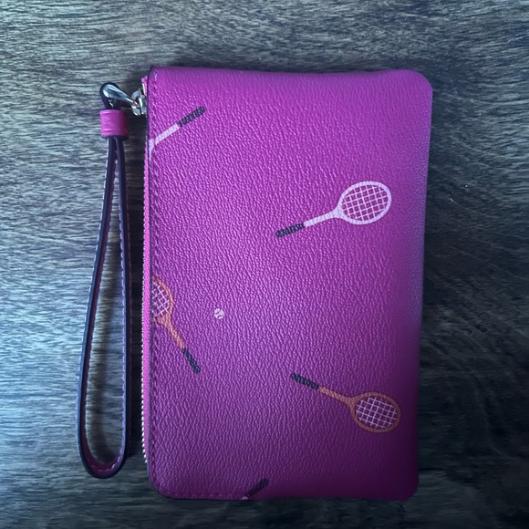 Coach Fuchsia Wristlet with Tennis Design - Picture 3 of 6